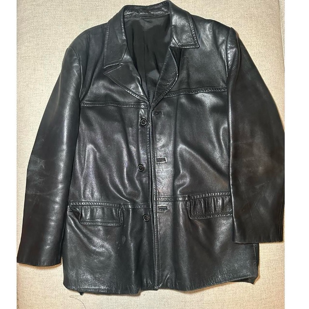 gucci mens authentic leather vintage jacket